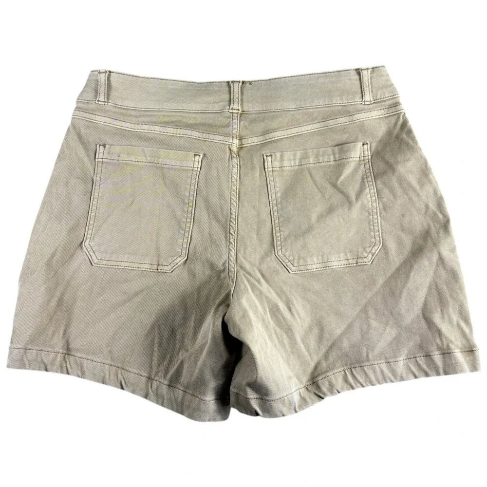Spanx Shorts Women Large Tan Outdoors Midrise Stretch Workwear Cargo Twill